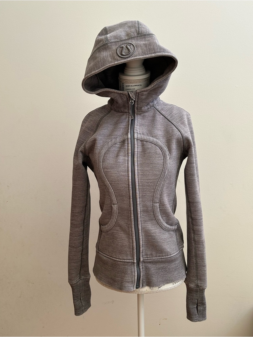 lululemon athletica Heather Gray Zip-Up Funnel Neck Jacket